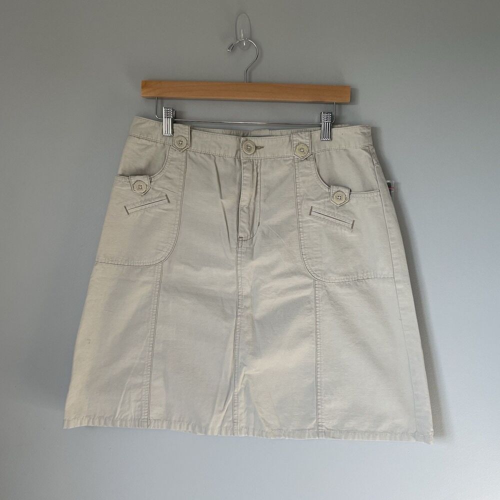 Cherokee Vintage Cargo Mini Skirt Khaki Tan 100% Cotton Women's Size 12 NEW